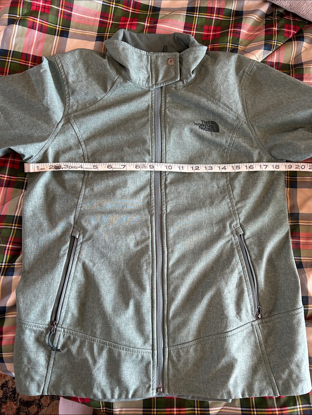 The North Face Green Zip-Front Softshell Jacket